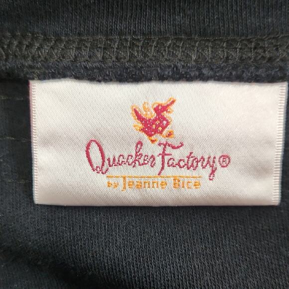 Quacker Factory Womens Black Top Size 2X Sequins 3/4 Sleeve Academia Neutral - Picture 7 of 11